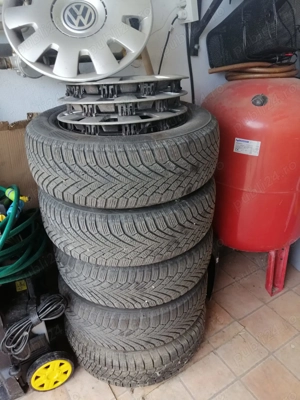 Set roti de iarna pe jante de tabla si capace originale - imagine 2