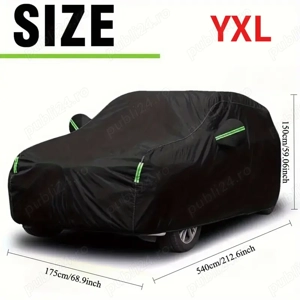 Prelata husa auto XXL Jeep Suv 580x175x120cm Peva impermeabila Protejeaza impotriva soarelui, ploii, - imagine 8