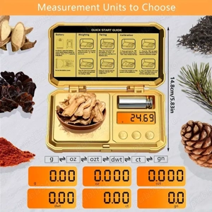 Cantar bijuterii Diamond cutie rosie 0.1g 500g afisaj LCD iluminat Posibilitate schimbare unitate de - imagine 2