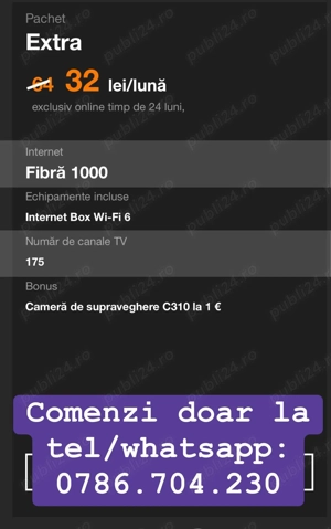 Net 1000 + TV 175 canale  TV - 32 lei oriunde în România 
