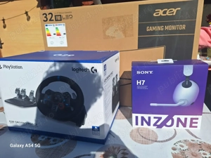 Monitor Accer LCD Model ED320QR  Căști Gaming Sony H7 Volan + Pedale compatibil cu Ps3,Ps4,Ps5