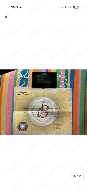 Vând ceas Breitling chronomat 44 original cu acte - imagine 5