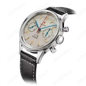 Ceas 1963 pilot 42 mm impermeabil retro cuarț cronograf vintage - imagine 3