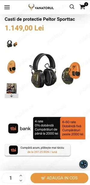 Căști de protecție 3M Peltor SportTac Hunter + Cablu PTT - imagine 5