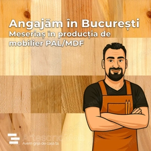 ArtesanoMob.ro caută meseriaș în producția de mobilier PAL MDF pentru proiecte în București.