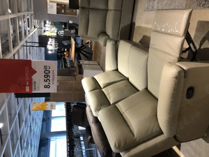 Canapea cu recliner din piele naturala 