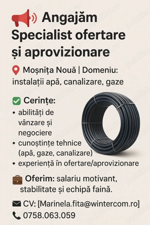 Angajam specialist ofertare si aprovizionare - instalatii