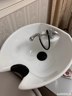 Spălător de păr profesional Maletti   model Maria, piele naturală, cu hidromasaj - imagine 4