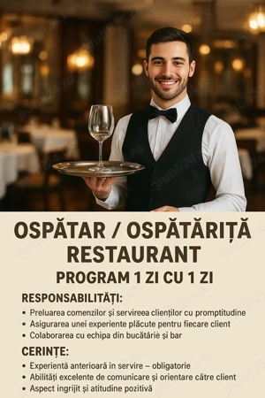 OSPĂTAR   Ospatarita Restaurant   Program 1 zi   1 zi