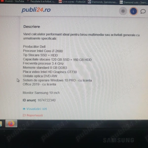 calculator dell cu monitor samsung. i7 windows 10pro.cui licienta office2019. - imagine 5