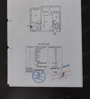 Vand apartament 2 camere 54 mp