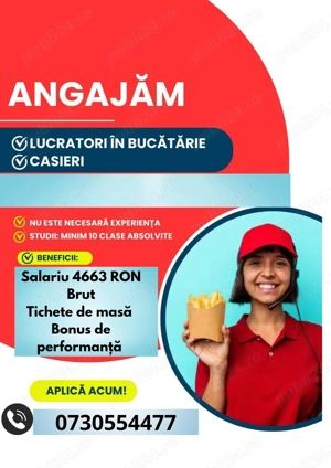 Angajăm casieri în BUCURESTI