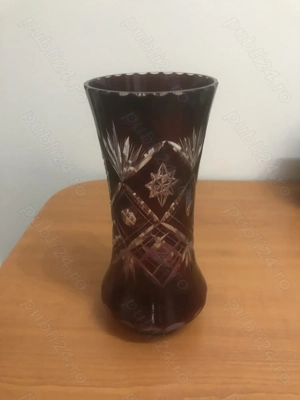 Vaze cristal rosu rubin, stare perfecta. - imagine 2