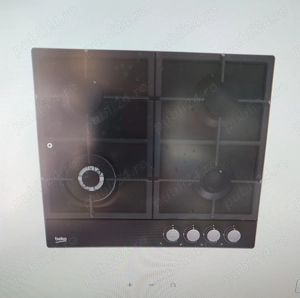 Plita incorporabila Beko HIAW64225SB, Gaz, 4 arzatoare, Gratar de fonta, 58 cm, Negru - imagine 5