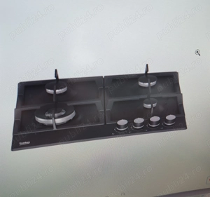 Plita incorporabila Beko HIAW64225SB, Gaz, 4 arzatoare, Gratar de fonta, 58 cm, Negru - imagine 4