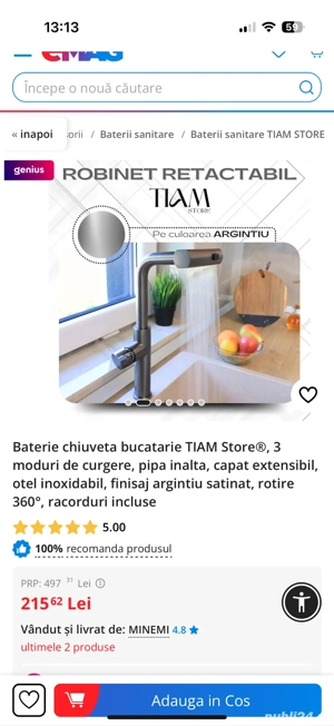 Baterie Chiuvetă Tiam 