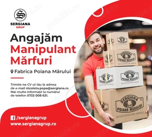 Manipulant mărfuri la fabrica din Poiana Mărului