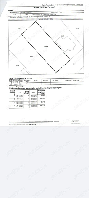 teren de vanzare 730 mp,  SANTANDREI