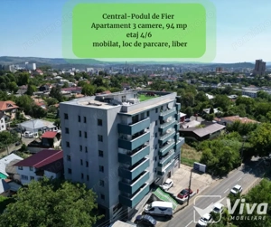 Central-Podul de fier, Ap 3 cam 94 mp, etaj 4 6, mobilat, DRESSING, loc de parcare, liber