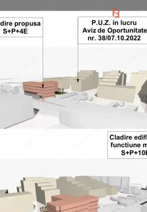 COMISION 0% Teren intravilan 1715 mp | Front 40 ml | PUZ aprobat | Bloc S+P+4E |
