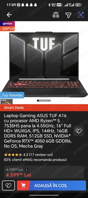 Vând Asus leaptop gaming