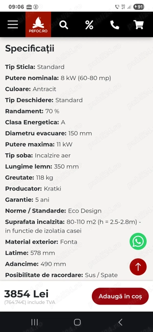 Soba fonta cu pereti dubli