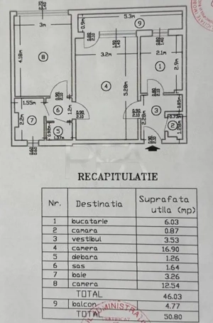 Apartament 2 camere Obor – etaj 7, balcon și loc de parcare - imagine 6