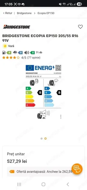 Cauciucuri Bridgestone Ecopia EP150 205/55 R16 91V - imagine 4