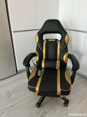 Vand scaun gaming cu masaj, telecomanda - imagine 3