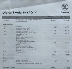 Skoda ENYAQ iV 80x 265 CP, an fabricatie 2022, 4x4, cu pompa de caldura - imagine 9