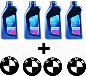 Pachet 4 l ulei motor BMW twin power turbo long life-04 5W30 83212465849 + 4 stickere bmw cadou