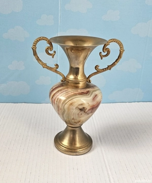 Vază din onix și metal