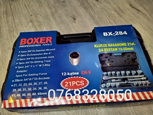 Set 21 chei tubulare Profesionale Boxer 12 puncte 3/4" 19-50mm - imagine 7