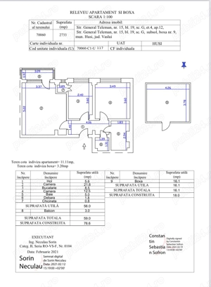 Vând apartament cu 2 camere și boxă în blocul cu Cinema Dacia
