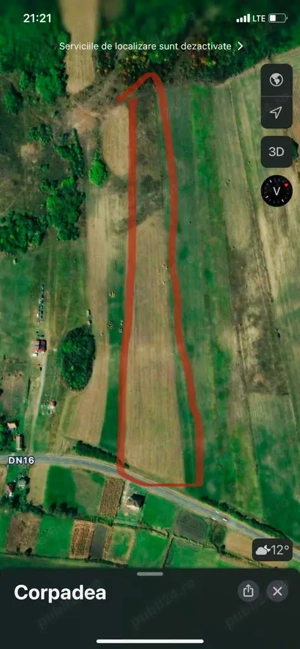 Vând teren în Corpadea comuna Apahida la 20km de Cluj