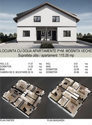 Duplex 4 camere - Mosnita Veche - locatie excelenta