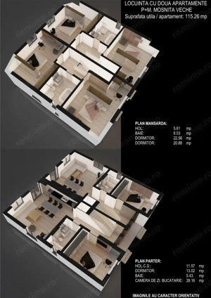 Duplex, Mosnita Veche, P+M, 4 cam, 116mp util, 280mp teren 