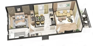 Apartament cu 2 camere, decomandat în Sânpetru Residence