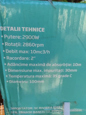 Pompă submersibilă de apă murdară, cu tocător și furtu - imagine 4