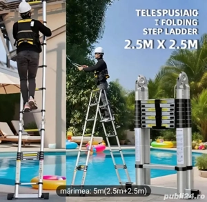 Scară telescopică multifuncțională din aluminiu