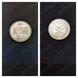 Moneda argint 50 Mils, PALESTINA, 1935