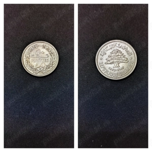 Moneda argint 50 Piastres, LIBAN, 1952