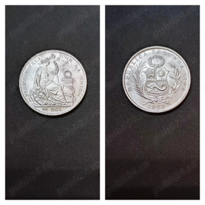 Moneda argint 1:2 Sol, PERU, 1923