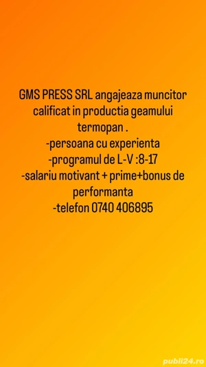 Angajam muncitor calificat