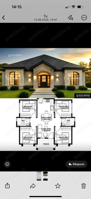 Vând teren 2800mp+casă în construcție 