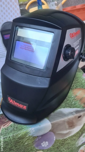 Mască sudură Almaz AUTOMATĂ cu cristale lichide+mănuși sudură CADOU 