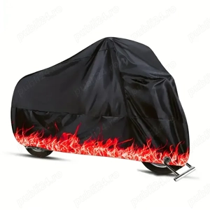 Prelata Husa motocicleta Red Flame XXXL 265cmx125cm x105cm elastic intins fata spate inchidere cu ca
