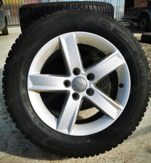 Set  4 jante aliaj R16, ET43 Audi A4, A6  cod 8K0071496+ anvelope iarna - imagine 3