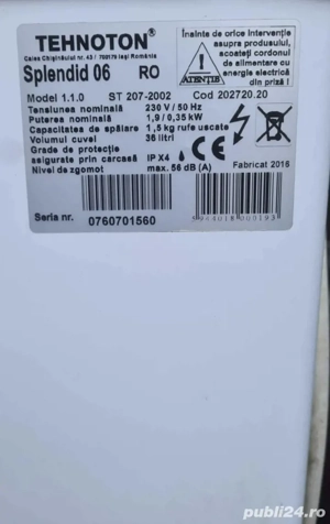 Mașină de spălat Tehnoton SPLENDID semiautomată cu încălzitor - imagine 5