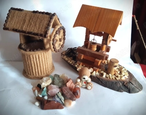 2 fântâni decorative, artizanale, vechi + pietre semiprețioase - imagine 2